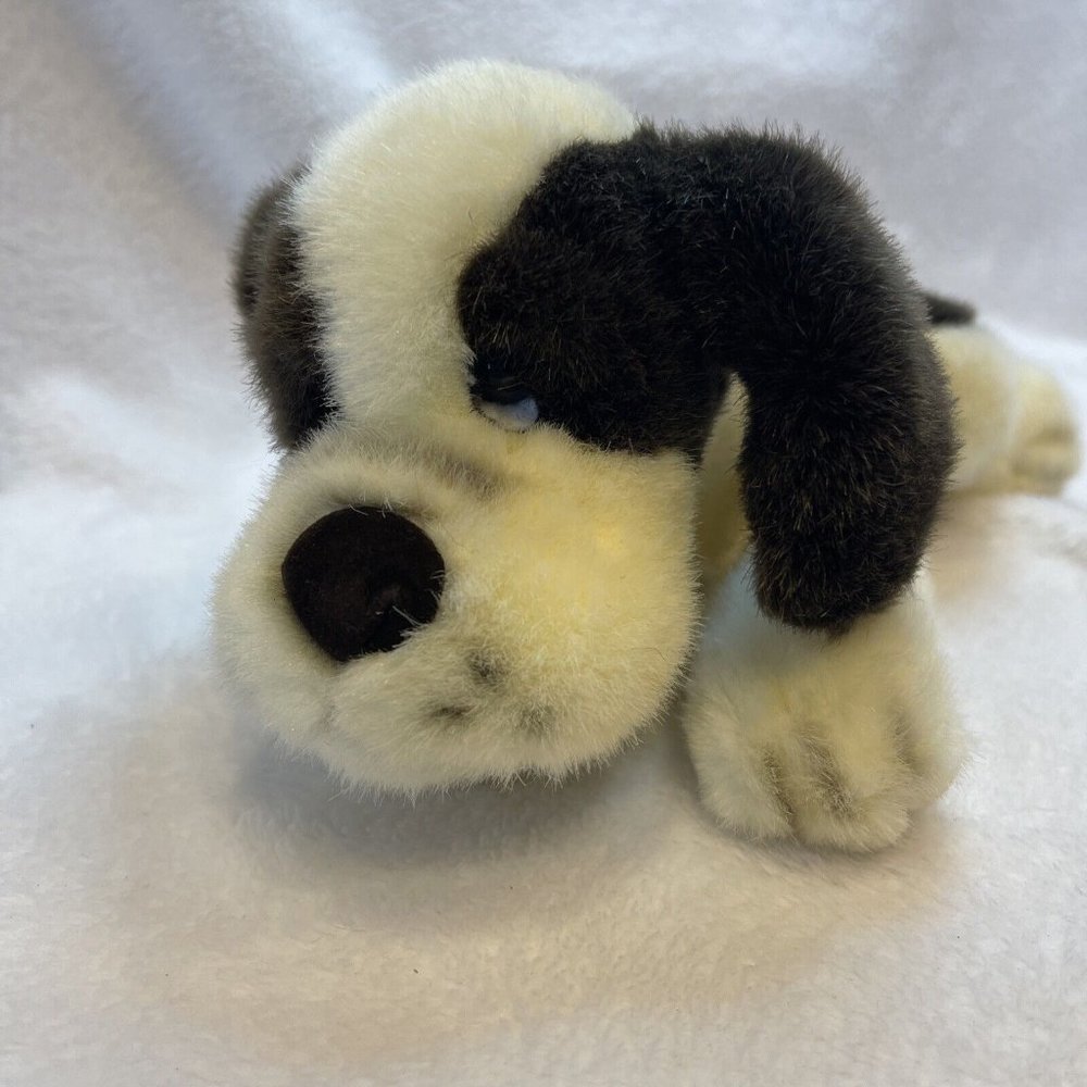 Vtg Russ Berrie St Bernard Puppy Dog Plush Barrels Stuffed‎ Bean Bag Plush